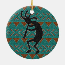 Southwest Turquoise Kokopelli Stammesdesign Keramikornament