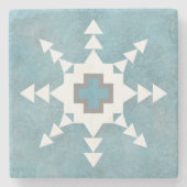 Southwest Winter Geometric Snowflake Design Steinuntersetzer (Vorderseite)