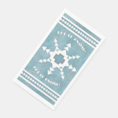 Southwest Winter Geometric Snowflake Personalized Serviette (Ecke)