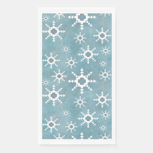 Southwest Winter Geometric Snowflakes Pattern Serviette (Vorderseite)