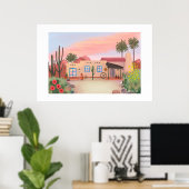 Southwest Wüste Adobe House Extra Large Print Poster (Heimbüro)