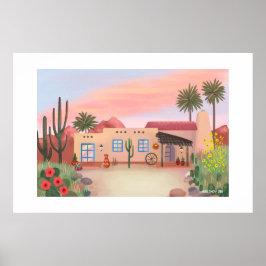 Southwest Wüste Adobe House Extra Large Print Poster
