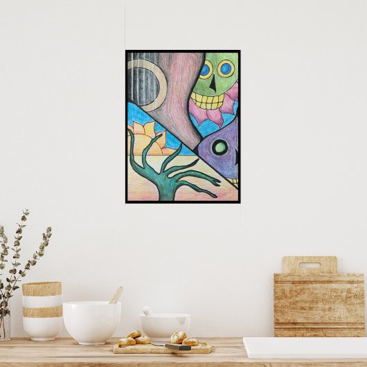 Southwest Wüste Skull Folk Art Poster (Küche)