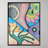 Southwest Wüste Skull Folk Art Poster (Vorne)