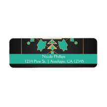 Southwester Turquoise Black Gold Address Labels