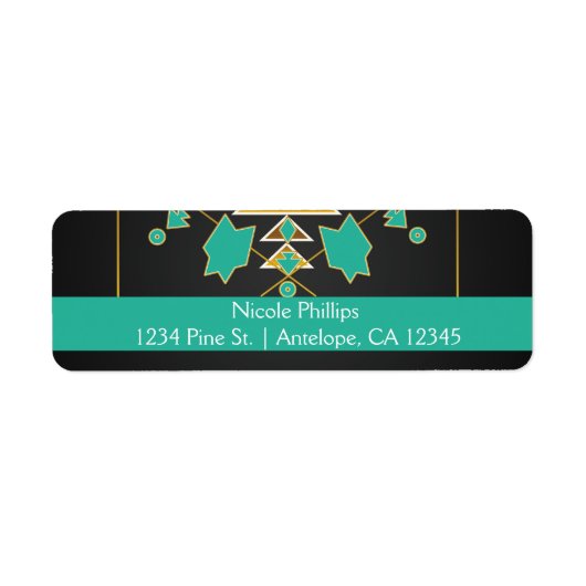 Southwester Turquoise Black Gold Address Labels (Vorne)
