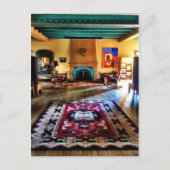 Southwestern Adobe Fireplace Hard Wood Floor Postkarte (Vorderseite)