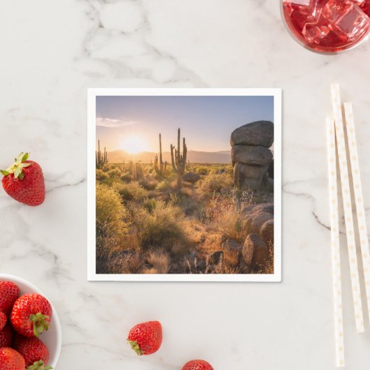 Southwestern Arizona Cactus Sunset Serviette (Beispiel)