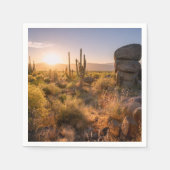 Southwestern Arizona Cactus Sunset Serviette (Vorderseite)