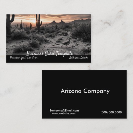 Southwestern Arizona Sunrise Roadrunner Visitenkarte (Vorne/Hinten)