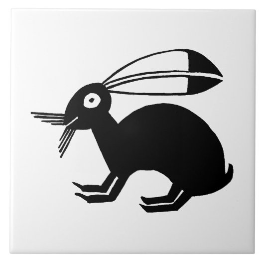 Southwestern Art Ancient Mimbres Keramik Rabbit Fliese (Vorderseite)