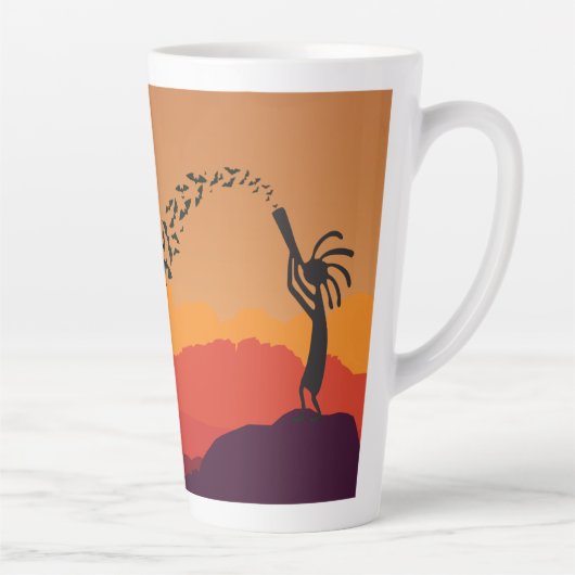 Southwestern Bats Moon Kokopelli Milchtasse (Rechts)