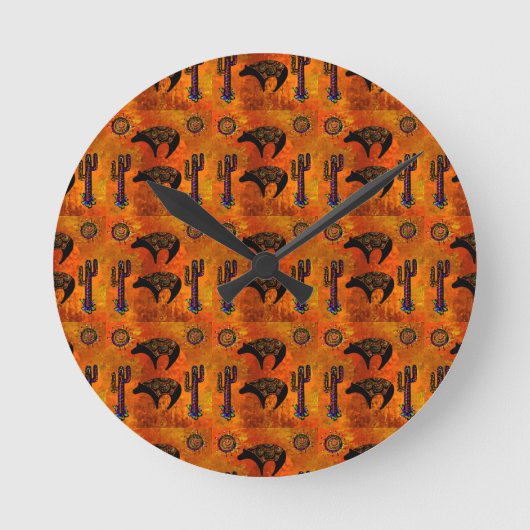 Southwestern Béart Runde Wanduhr (Vorderseite)