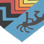 Southwestern Blue Black Silhouette Kokopelli Kurzer Tischläufer (Ecke)