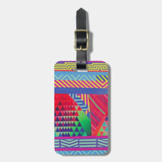 southwestern borders and triangles collage gepäckanhänger