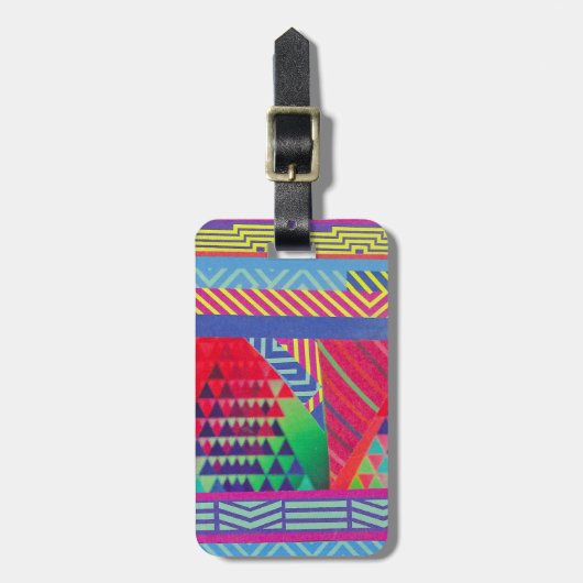 southwestern borders and triangles collage gepäckanhänger (Vorderseite vertikal)