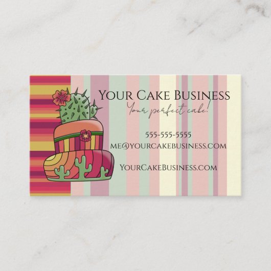 Southwestern Cactus Business Card Visitenkarte (Vorderseite)