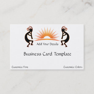 Southwestern Colorful Logo Kokopelli Business Card Visitenkarte