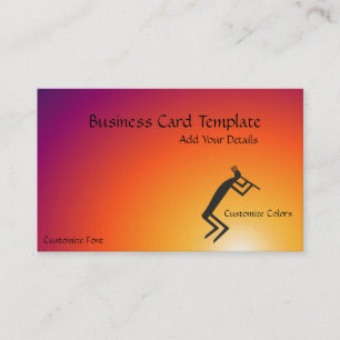 Southwestern Colorful Logo Kokopelli Business Card Visitenkarte