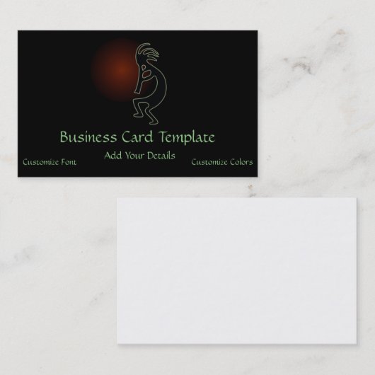 Southwestern Colorful Logo Kokopelli Business Card Visitenkarte (Vorne/Hinten)