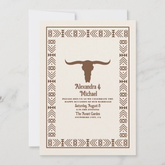 Southwestern Country Ranch Western Wedding QR Code Einladung (Vorderseite)