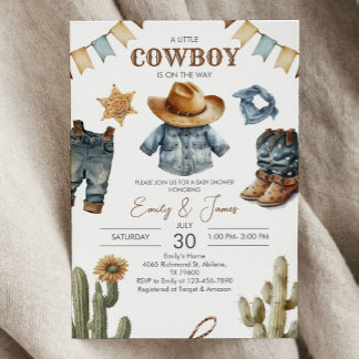 Southwestern Cowboy Babydusche Einladung