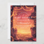 Southwestern Cowboy Boots Baby Shower Einladung (Vorderseite)