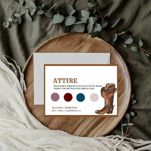 Southwestern Cowboy Thema Hochzeit Details Karte