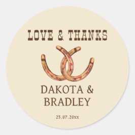 Southwestern Cowgirl Western vielen Dank Runder Aufkleber