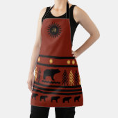 Southwestern Deep Redwood Navajo Black Bear Apron Schürze (InSitu)