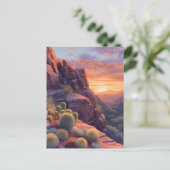 Southwestern Desert Canyon Sunset Postcard Postkarte (Stehend Vorderseite)