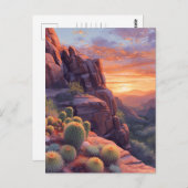 Southwestern Desert Canyon Sunset Postcard Postkarte (Vorne/Hinten)