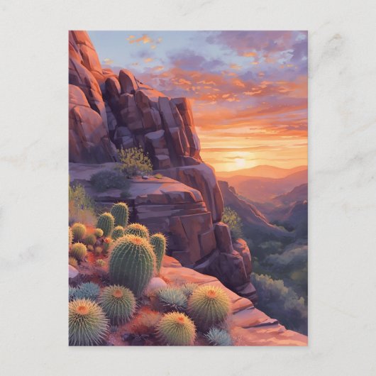 Southwestern Desert Canyon Sunset Postcard Postkarte (Vorderseite)