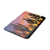 Southwestern Desert Landscape Cactus Sunrise Image Badematte (Schrägansicht)