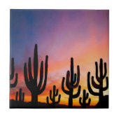 Southwestern Desert Landscape Cactus Sunrise Image Fliese (Vorderseite)