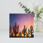 Southwestern Desert Landscape Cactus Sunrise Image Karte (Stehend Vorderseite)