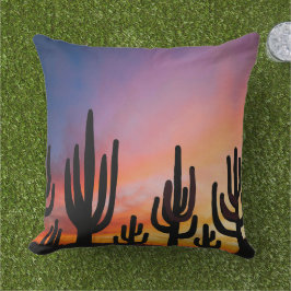 Southwestern Desert Landscape Cactus Sunrise Image Kissen