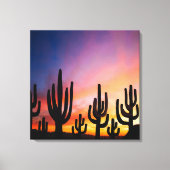 Southwestern Desert Landscape Cactus Sunrise Image Leinwanddruck (Vorderseite)