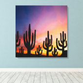 Southwestern Desert Landscape Cactus Sunrise Image Leinwanddruck (Insitu (Holzboden))