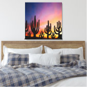 Southwestern Desert Landscape Cactus Sunrise Image Leinwanddruck (Insitu (Schlafzimmer))