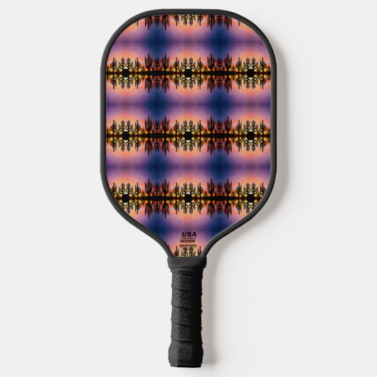 Southwestern Desert Landscape Cactus Sunrise Image Pickleball Schläger (Rückseite)