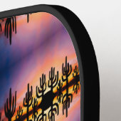 Southwestern Desert Landscape Cactus Sunrise Image Pickleball Schläger (Linke Seite)