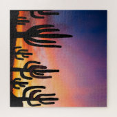 Southwestern Desert Landscape Cactus Sunrise Image Puzzle (Horizontal)