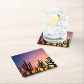 Southwestern Desert Landscape Cactus Sunrise Image Rechteckiger Pappuntersetzer (Vor Ort)