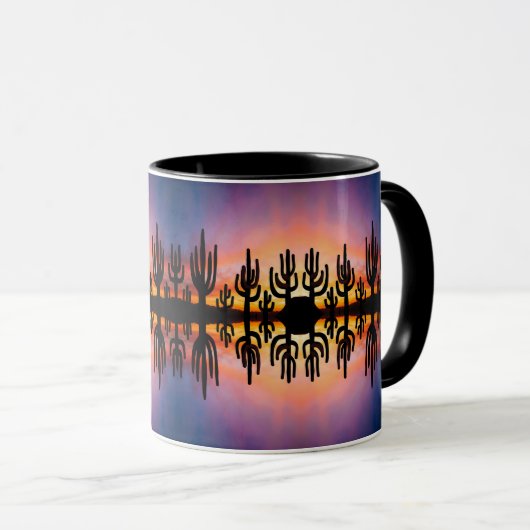 Southwestern Desert Landscape Cactus Sunrise Image Tasse (VorderseiteRechts)