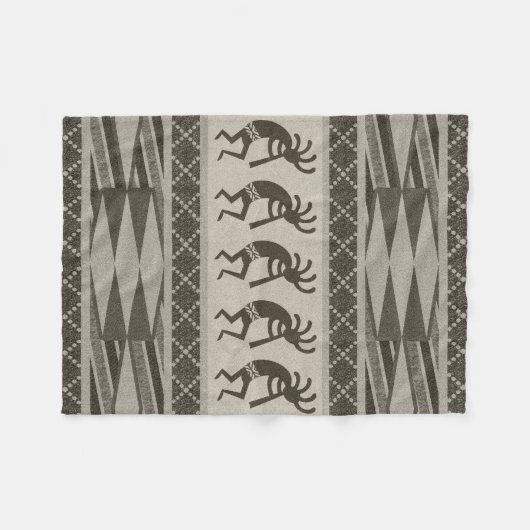 Southwestern Design Kokopelli Tribal Aztec Muster Fleecedecke (Vorderseite (Horizontal))