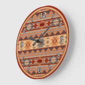 Southwestern Design Tan Große Wanduhr (Winkel)