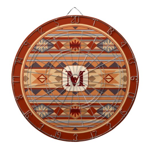 Southwestern Design Tan Monogram Dartscheibe (vorne)