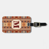 Southwestern Design Tan Monogram Gepäckanhänger (Vorderseite horizontal)