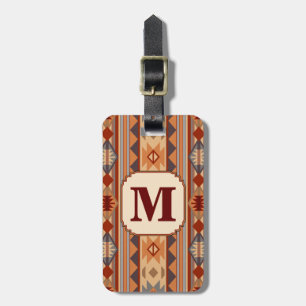 Southwestern Design Tan Monogram Gepäckanhänger